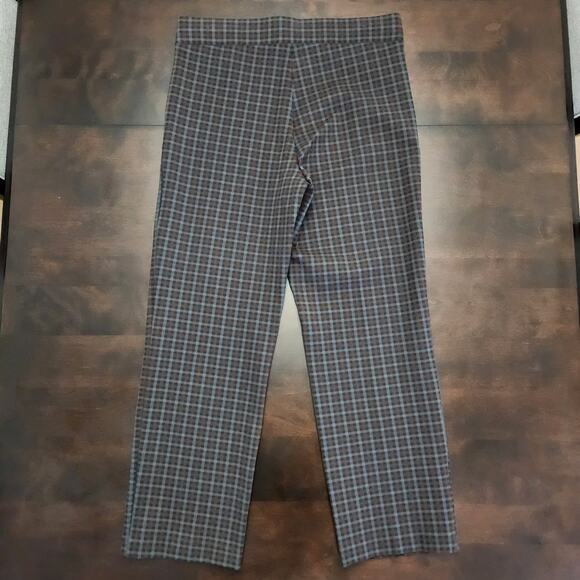 NWT Loft Pull On Straight Pants Plaid Ponte Size Large - Picture 5 of 5
